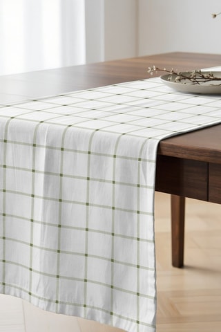 Chemin de table en coton biologique - Blanc - 50 x 150 cm