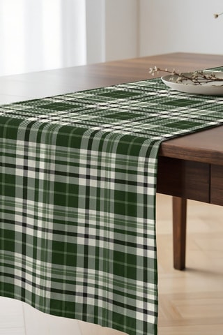 Chemin de table en coton biologique - Vert - 50 x 150 cm
