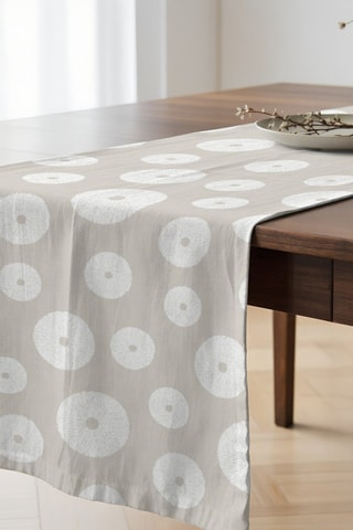 Chemin de table en coton biologique - Gris clair - 50 x 150 cm