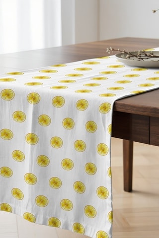 Chemin de table en coton biologique - Blanc - 50 x 150 cm