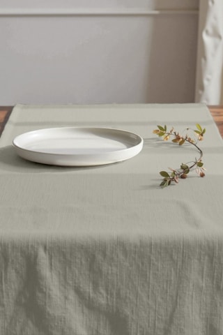 Chemin de table antitache en coton biologique - Gris clair - 50 x 150 cm