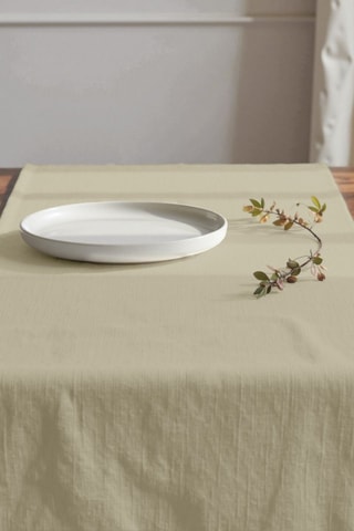Chemin de table antitache en coton biologique - Beige - 50 x 150 cm