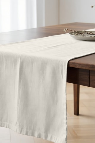 Chemin de table antitache en coton biologique - Ecru - 50 x 150 cm