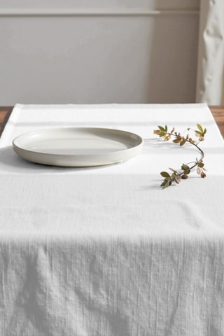 Chemin de table antitache en coton biologique - Blanc - 50 x 150 cm
