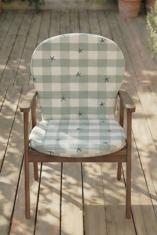 Coussin pour chaise de jardin - Vert clair et blanc - 93 x 47 x 5 cm