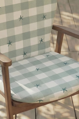 Coussin pour chaise de jardin - Vert clair et blanc - 93 x 47 x 5 cm