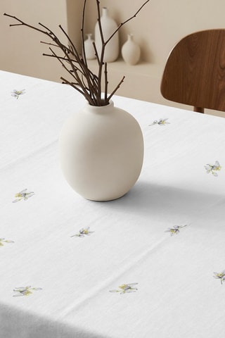 Toalha de mesa - Branco e amarelo
