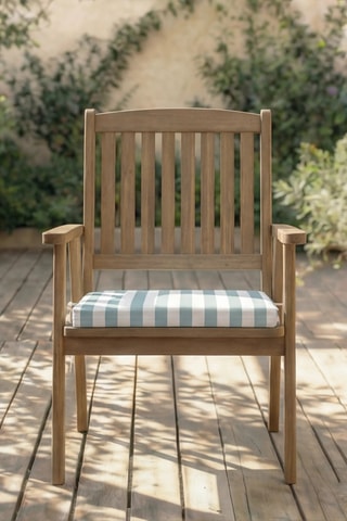 Coussin d'assise pour chaise de jardin - Bleu clair et blanc - 40 x 40 x 5 cm