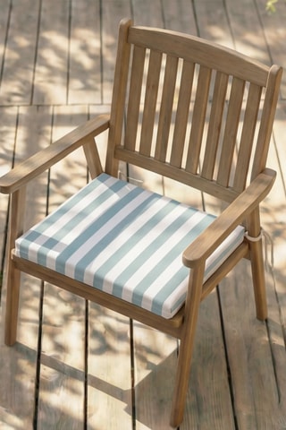 Coussin d'assise pour chaise de jardin - Bleu clair et blanc - 40 x 40 x 5 cm