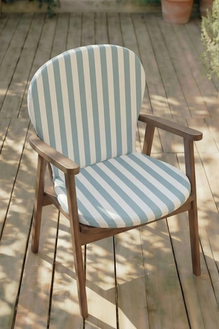 Coussin pour chaise de jardin - Bleu clair et blanc - 93 x 47 x 5 cm