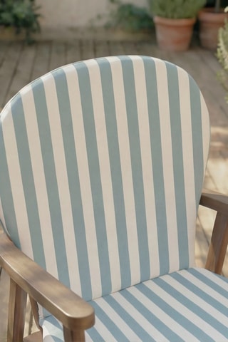 Coussin pour chaise de jardin - Bleu clair et blanc - 93 x 47 x 5 cm