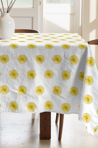 Toalha de mesa - Amarelo e branco