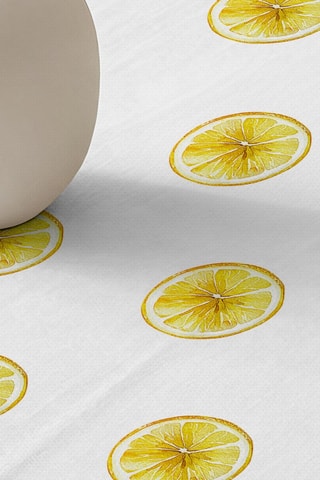 Toalha de mesa - Amarelo e branco