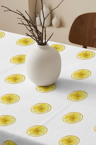 Toalha de mesa - Amarelo e branco