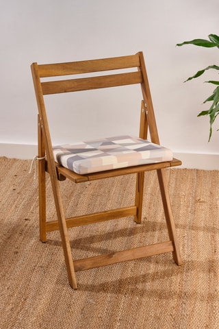 Coussin d’assise pour chaise de jardin - Gris clair et beige - 40 x 40 x 5 cm