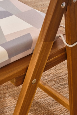 Coussin d’assise pour chaise de jardin - Gris clair et beige - 40 x 40 x 5 cm