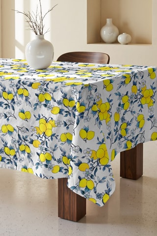 Toalha de mesa - Amarelo e branco