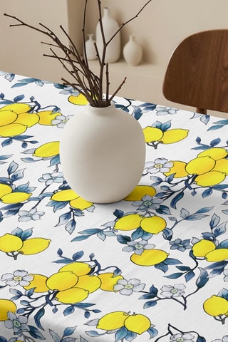 Toalha de mesa - Amarelo e branco