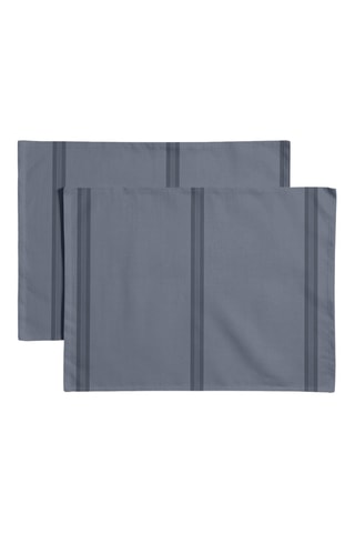2 sets de table antitache en coton biologique - Bleu cobalt - 35 x 50 cm