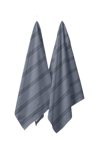 2 torchons - Bleu cobalt et anthracite