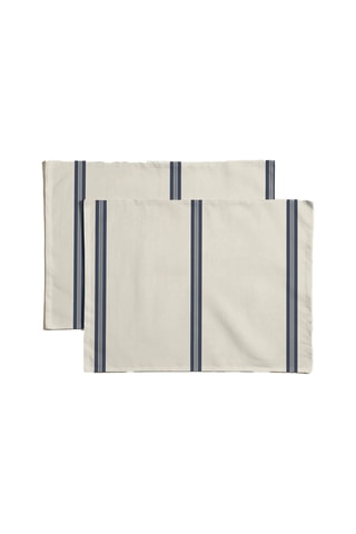 2 sets de table antitache en coton biologique - Beige - 35 x 50 cm