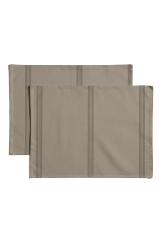 2 sets de table antitache en coton biologique - Marron clair - 35 x 50 cm