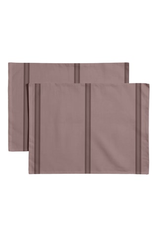 2 sets de table antitache en coton biologique - Vieux rose - 35 x 50 cm