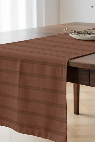 Chemin de table en coton biologique - Rouge brique - 50 x 150 cm