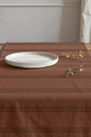 Chemin de table en coton biologique - Rouge brique - 50 x 150 cm