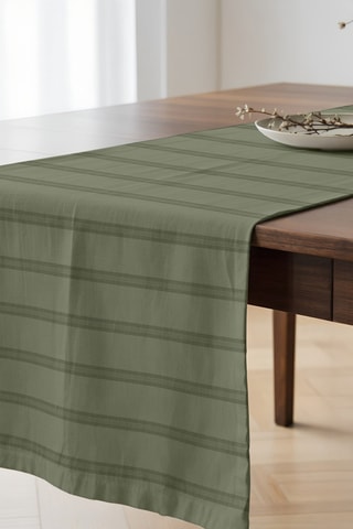 Chemin de table en coton biologique - Vert clair - 50 x 150 cm