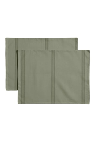2 sets de table antitache en coton biologique - Vert clair - 35 x 50 cm
