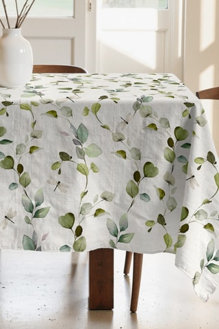 Toalha de mesa - Branco e verde-claro