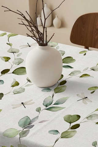 Toalha de mesa - Branco e verde-claro
