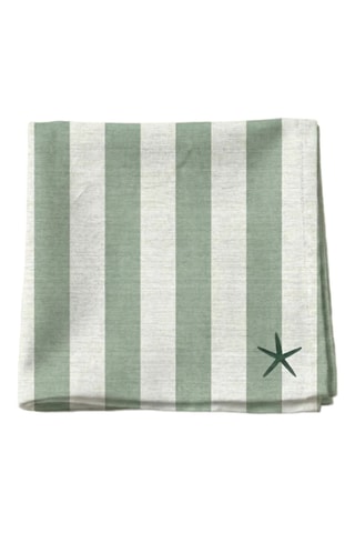 4 serviettes de table - Vert et blanc