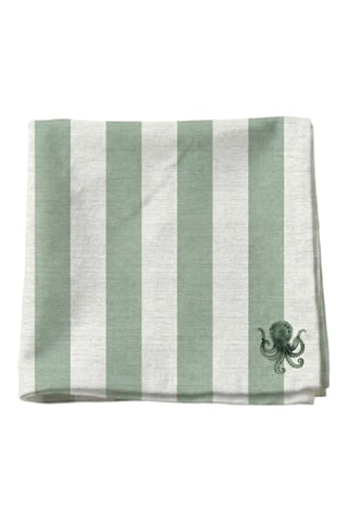 4 serviettes de table - Vert et blanc
