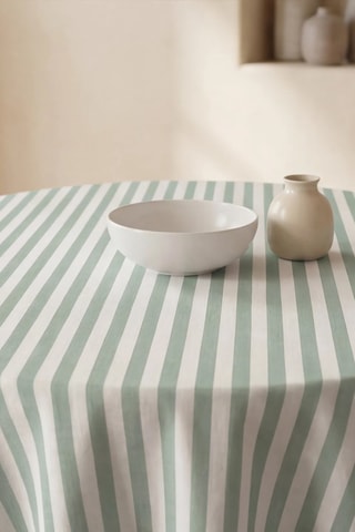 Nappe antitache ronde - Vert et blanc