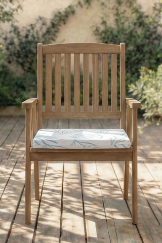 Coussin d'assise pour chaise de jardin - Bleu et blanc - 40 x 40 x 5 cm