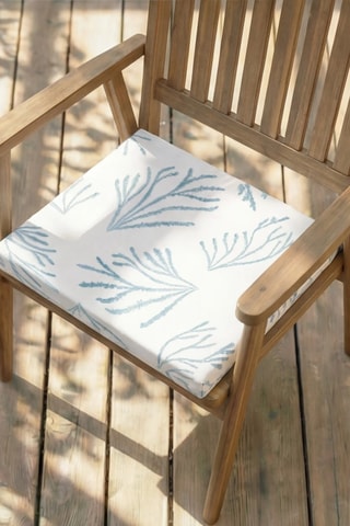 Coussin d'assise pour chaise de jardin - Bleu et blanc - 40 x 40 x 5 cm