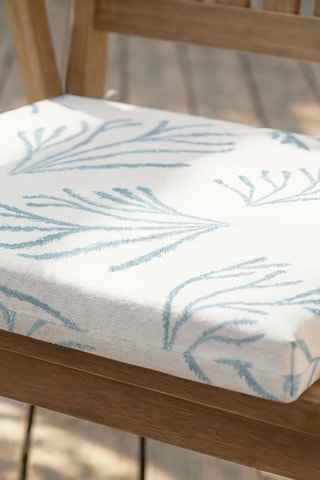 Coussin d'assise pour chaise de jardin - Bleu et blanc - 40 x 40 x 5 cm