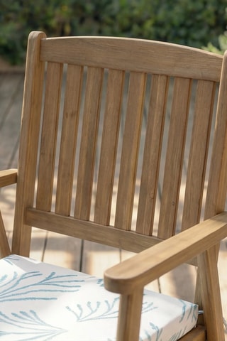 Coussin d'assise pour chaise de jardin - Bleu et blanc - 40 x 40 x 5 cm