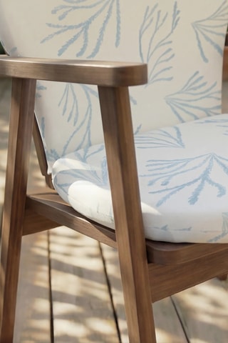 Coussin pour chaise de jardin - Bleu et blanc - 93 x 47 x 5 cm