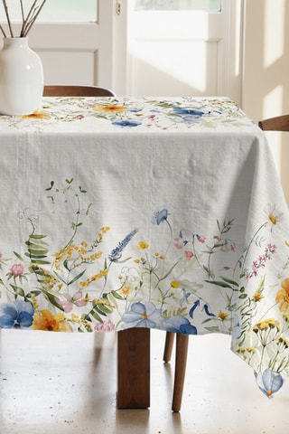 Toalha de mesa - Branco e amarelo
