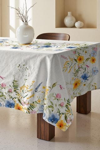 Toalha de mesa - Branco e amarelo