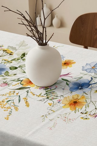 Toalha de mesa - Branco e amarelo