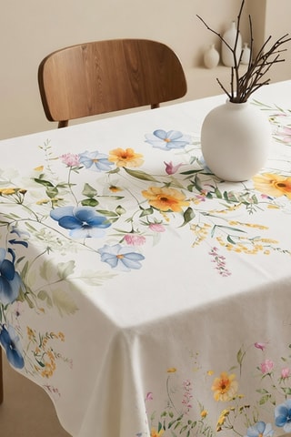 Toalha de mesa - Branco e amarelo