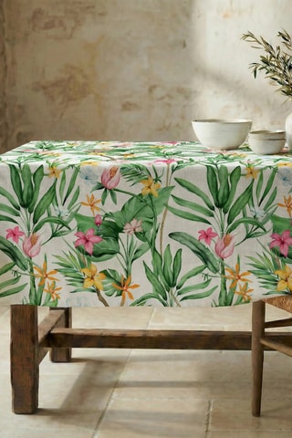 Toalha de mesa - Branco e verde