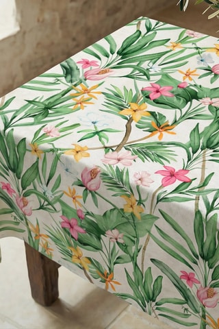 Toalha de mesa - Branco e verde