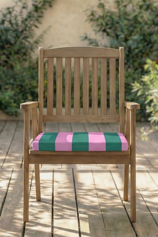 Coussin d'assise pour chaise de jardin - Rose et vert clair - 40 x 40 x 5 cm