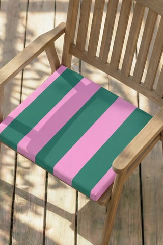 Coussin d'assise pour chaise de jardin - Rose et vert clair - 40 x 40 x 5 cm
