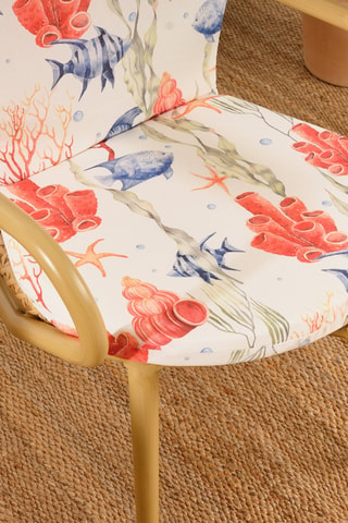 Coussin pour chaise de jardin - Blanc et orange - 93 x 47 x 5 cm